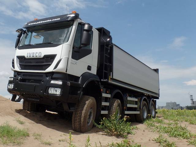 Iveco Trakker AD410T45WH 8x8 tipper truck.